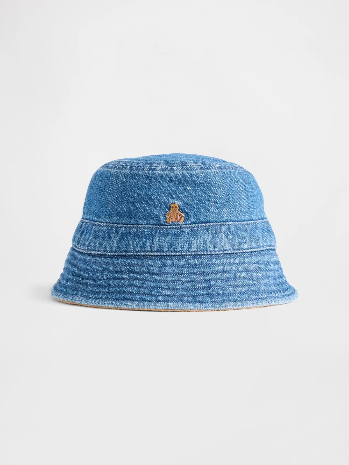 Sherpa-Lined Denim Bucket Hat by Gap