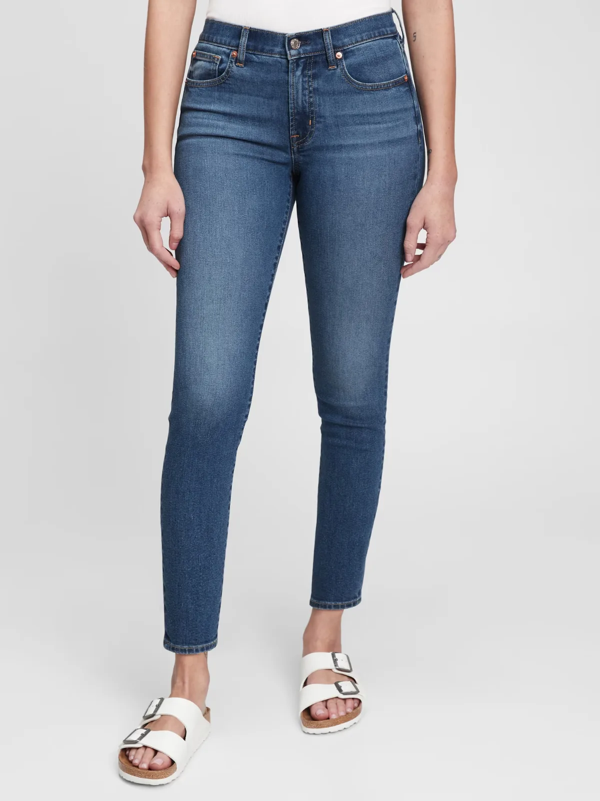 Mid Rise True Skinny Jeans