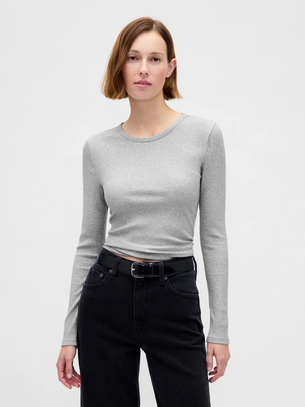 Modern Compact Rib Crop T-Shirt by Gap