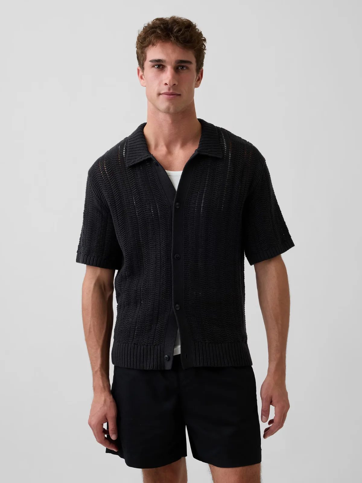 Herringbone Crochet Sweater Shirt by Gap