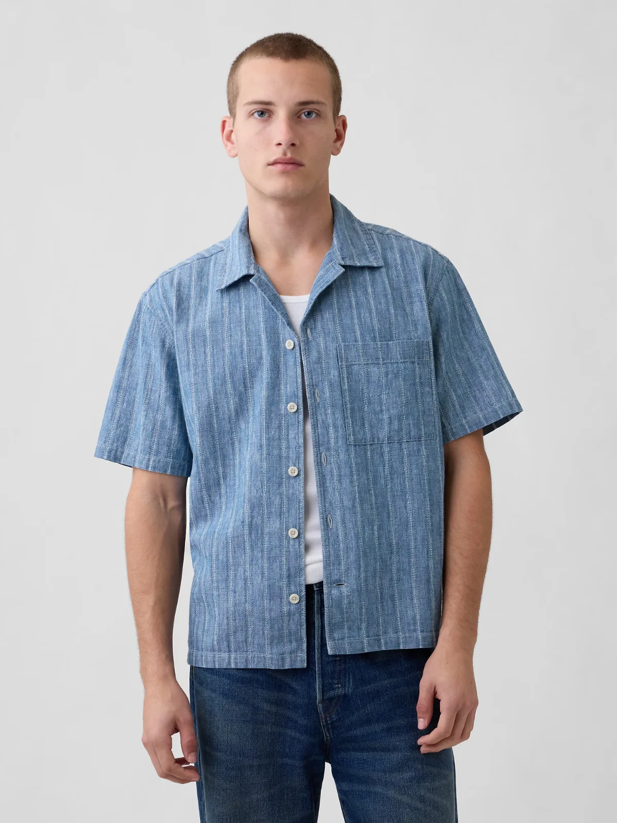 Denim Dobby Resort Shirt by Gap