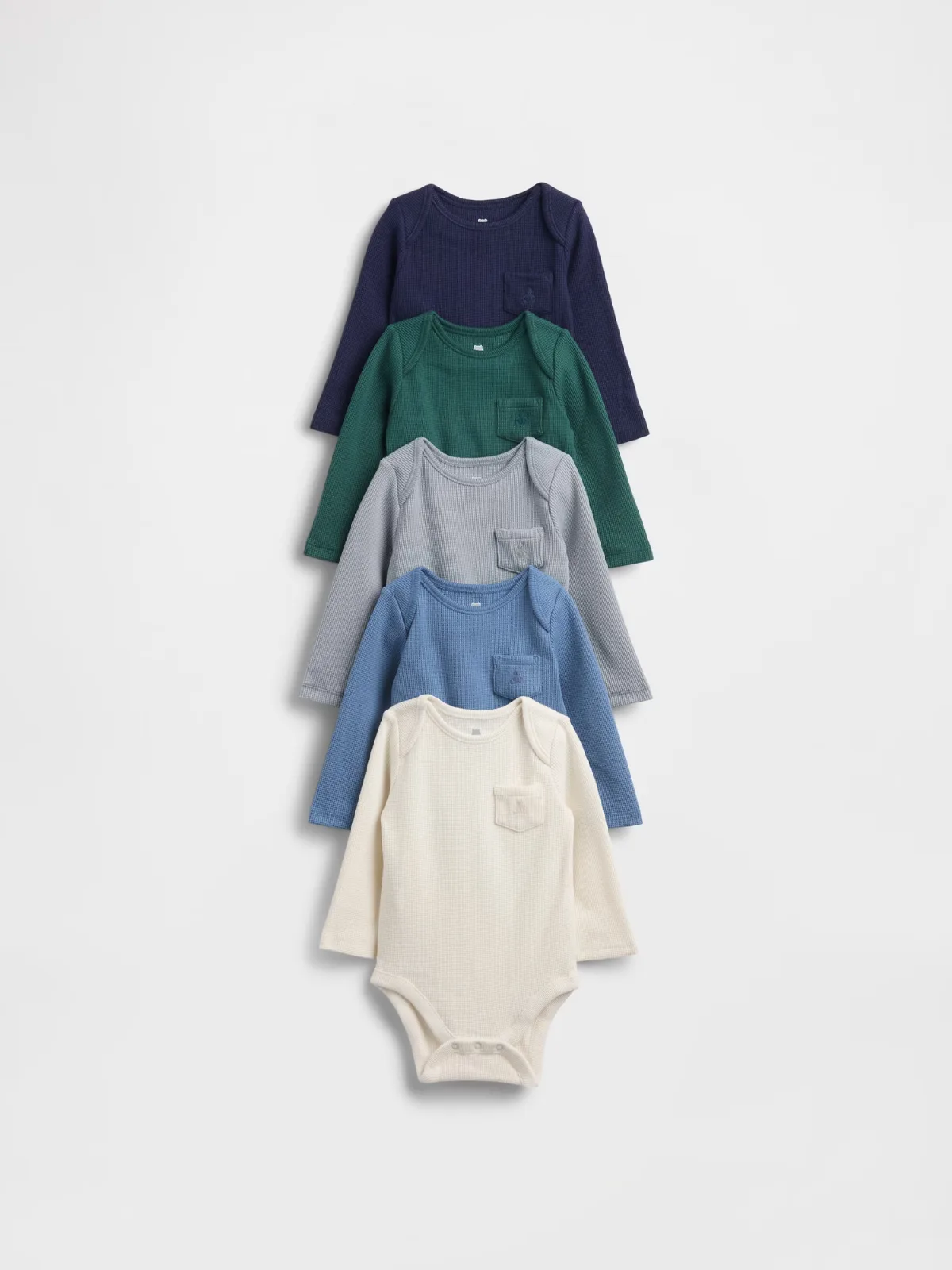 First Favorites Softspun Waffle Pocket Bodysuit (5-Pack) by Gap