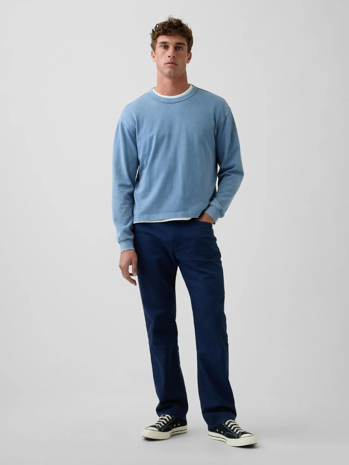 Linen-Cotton Relaxed Straight Pants by Gap