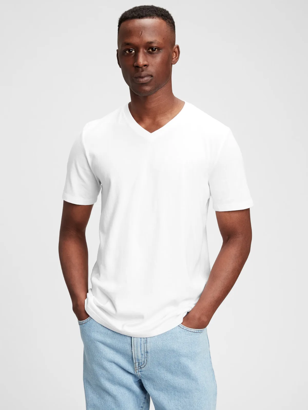 Cotton Jersey V-Neck T-Shirt by Gap