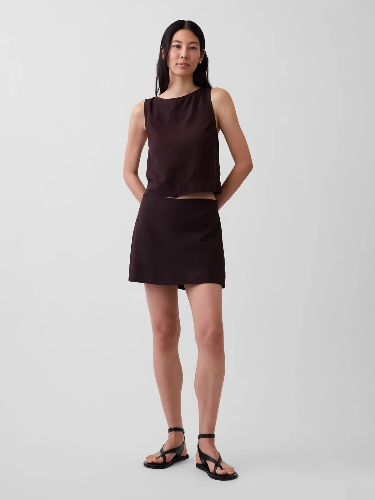 Linen-Blend Mini Skort by Gap