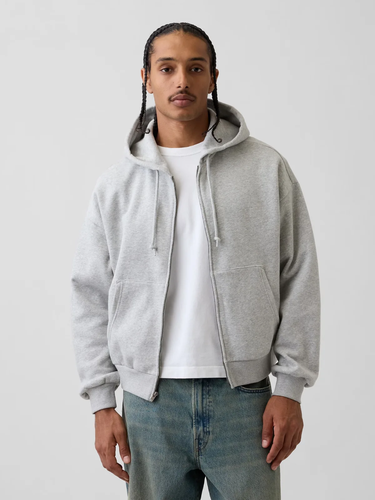 VintageSoft Oversized Crop Zip Hoodie by Gap