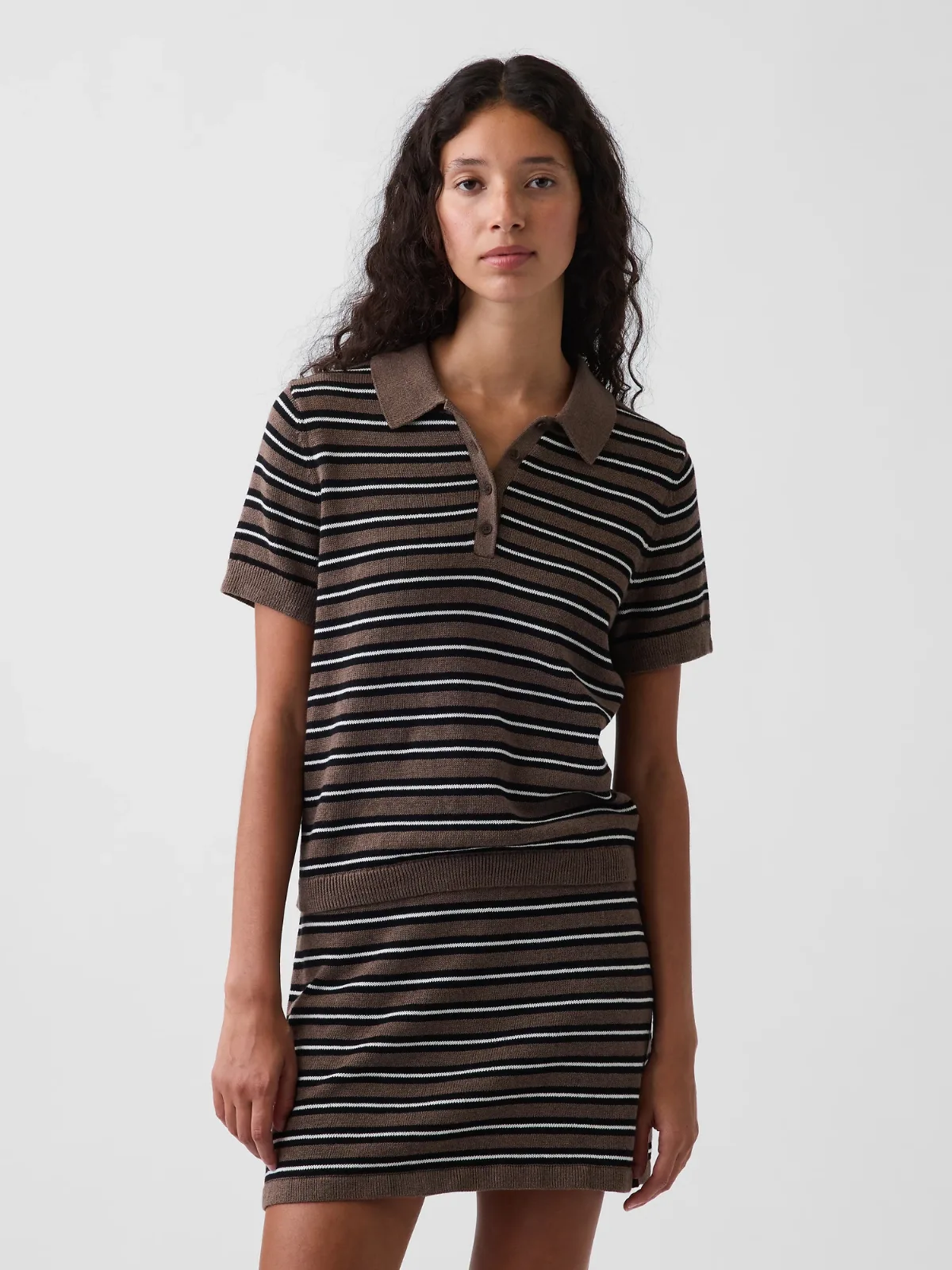 100% Cotton Stripe Polo Shirt Sweater Shirt by Gap