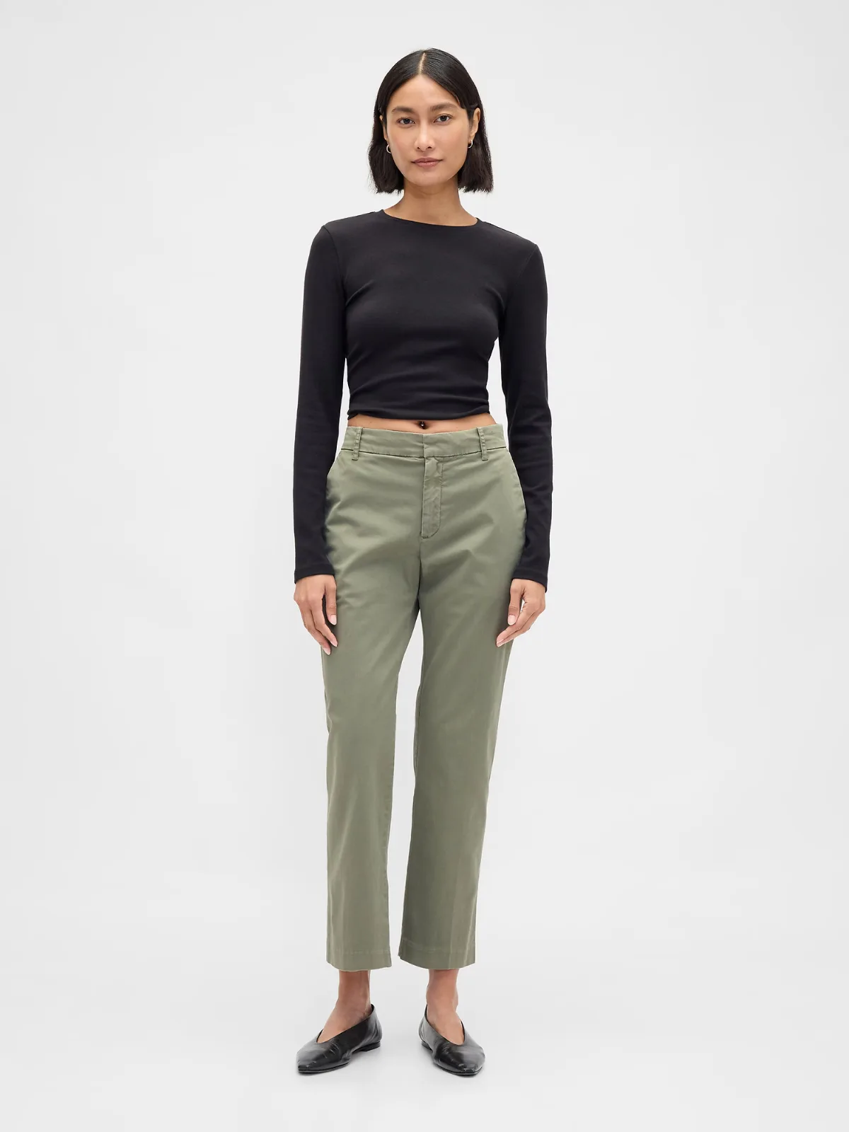 Mid Rise Khakis by Gap