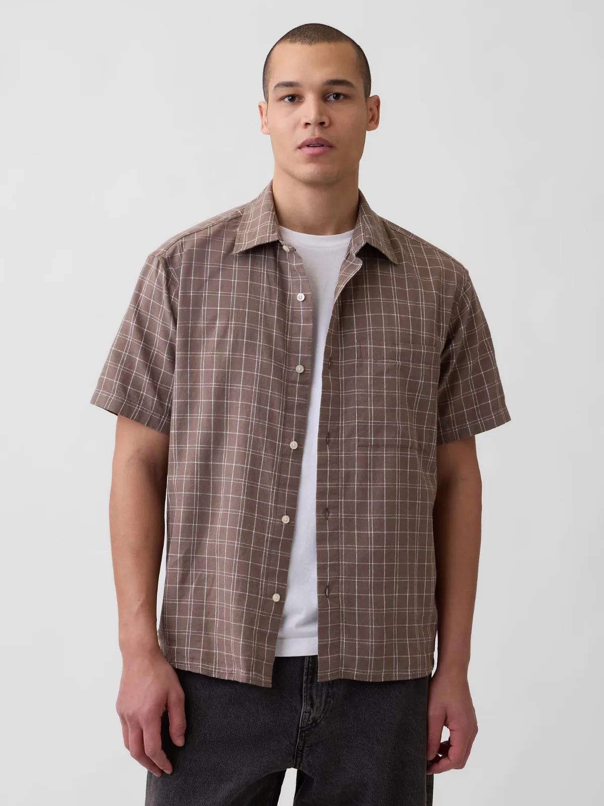 Textured Linen-Cotton Shirt by Gap