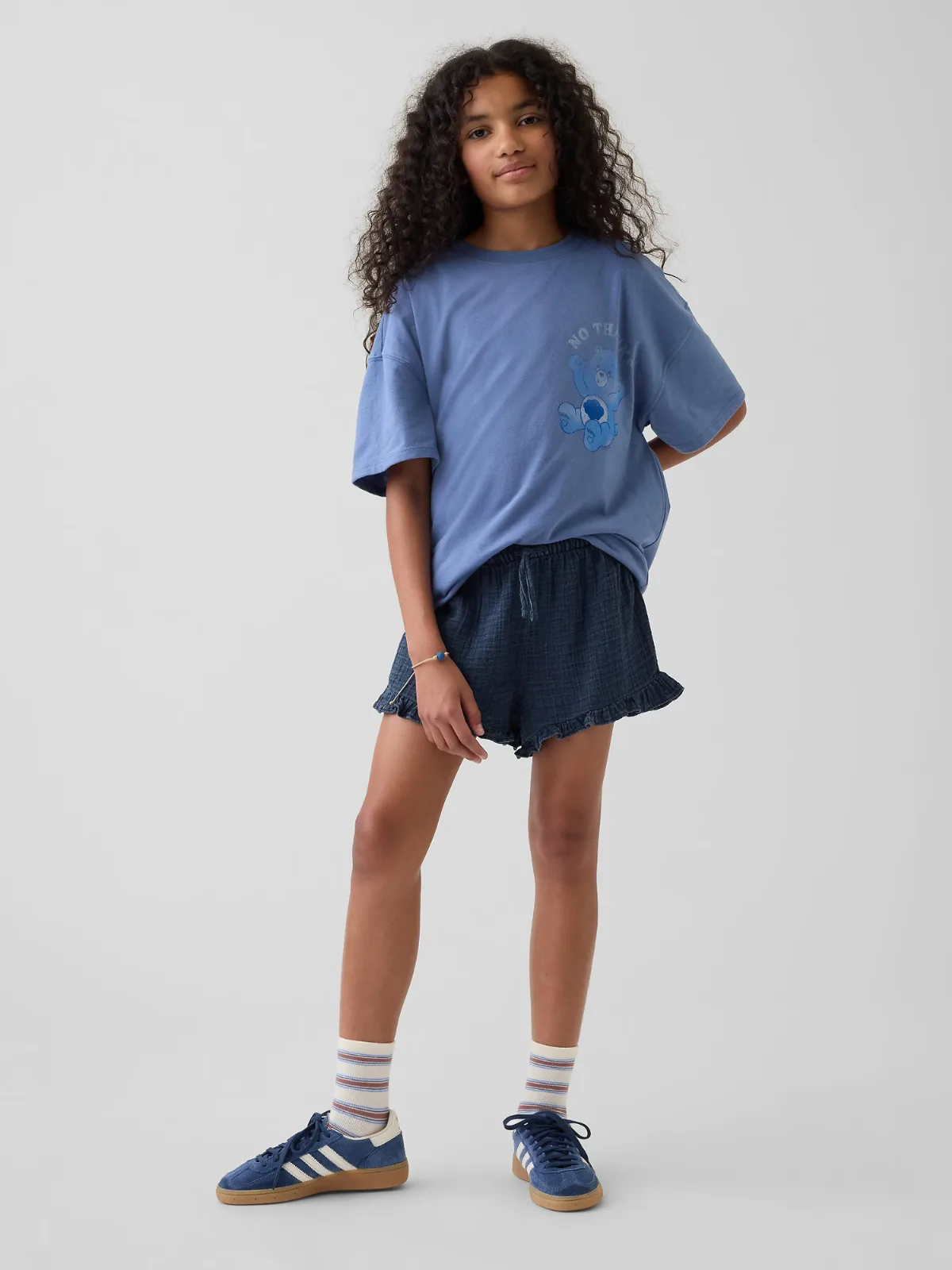 Cotton Gauze Denim Easy Ruffle Shorts by Gap