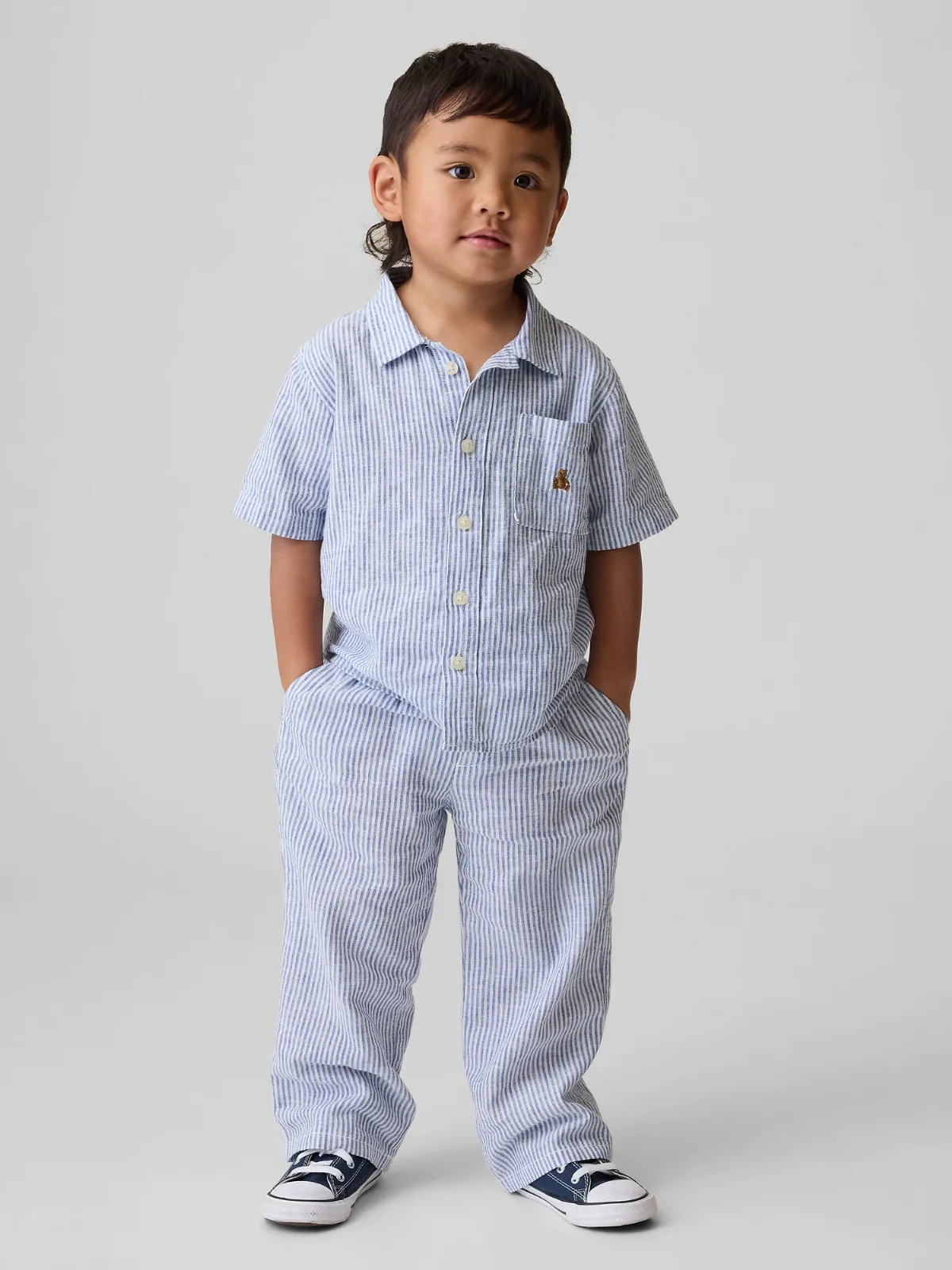 Linen-Cotton Pull-On Pants by Gap