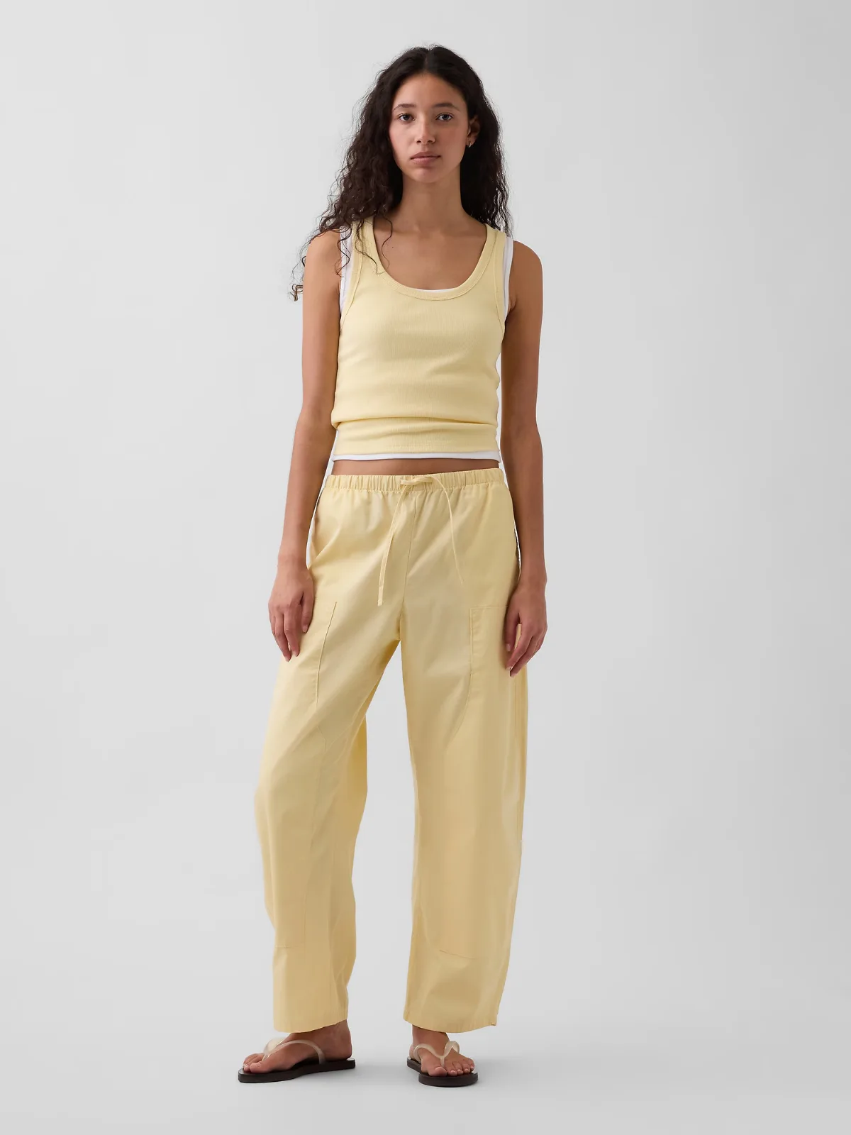 Poplin Easy Double-Knee Barrel Pants by Gap