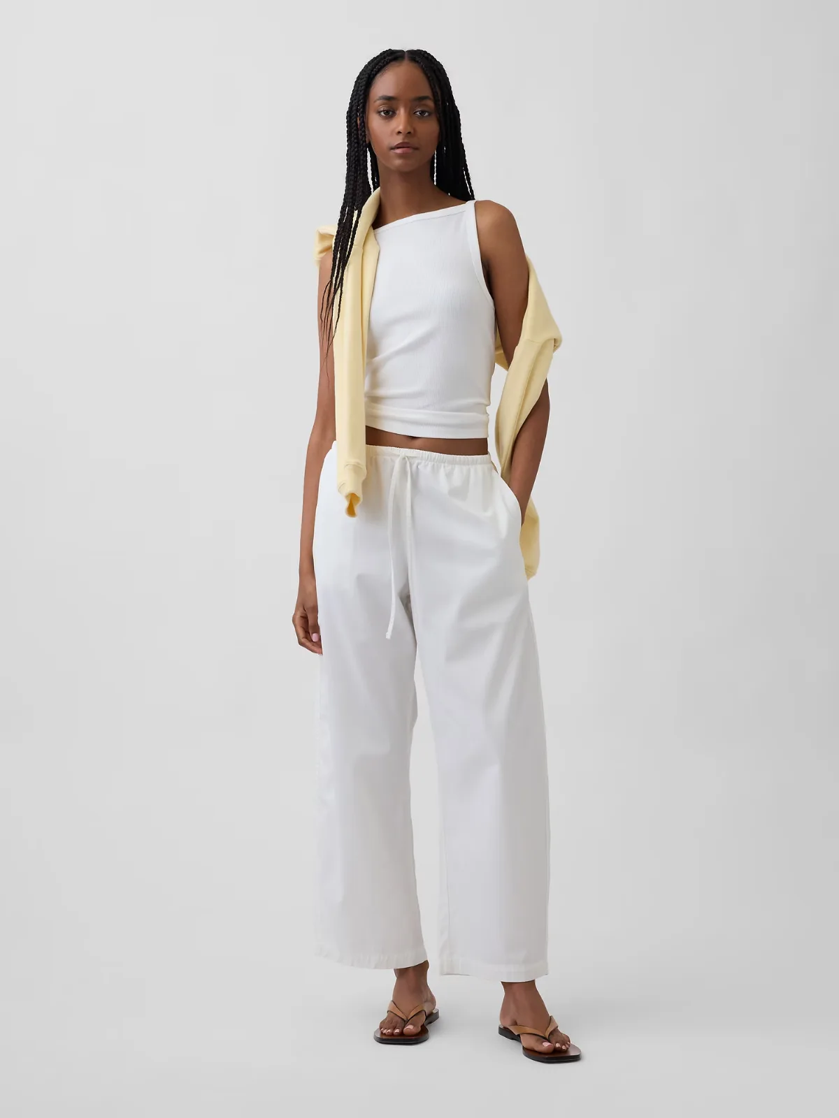 Poplin Easy Barrel Pants by Gap