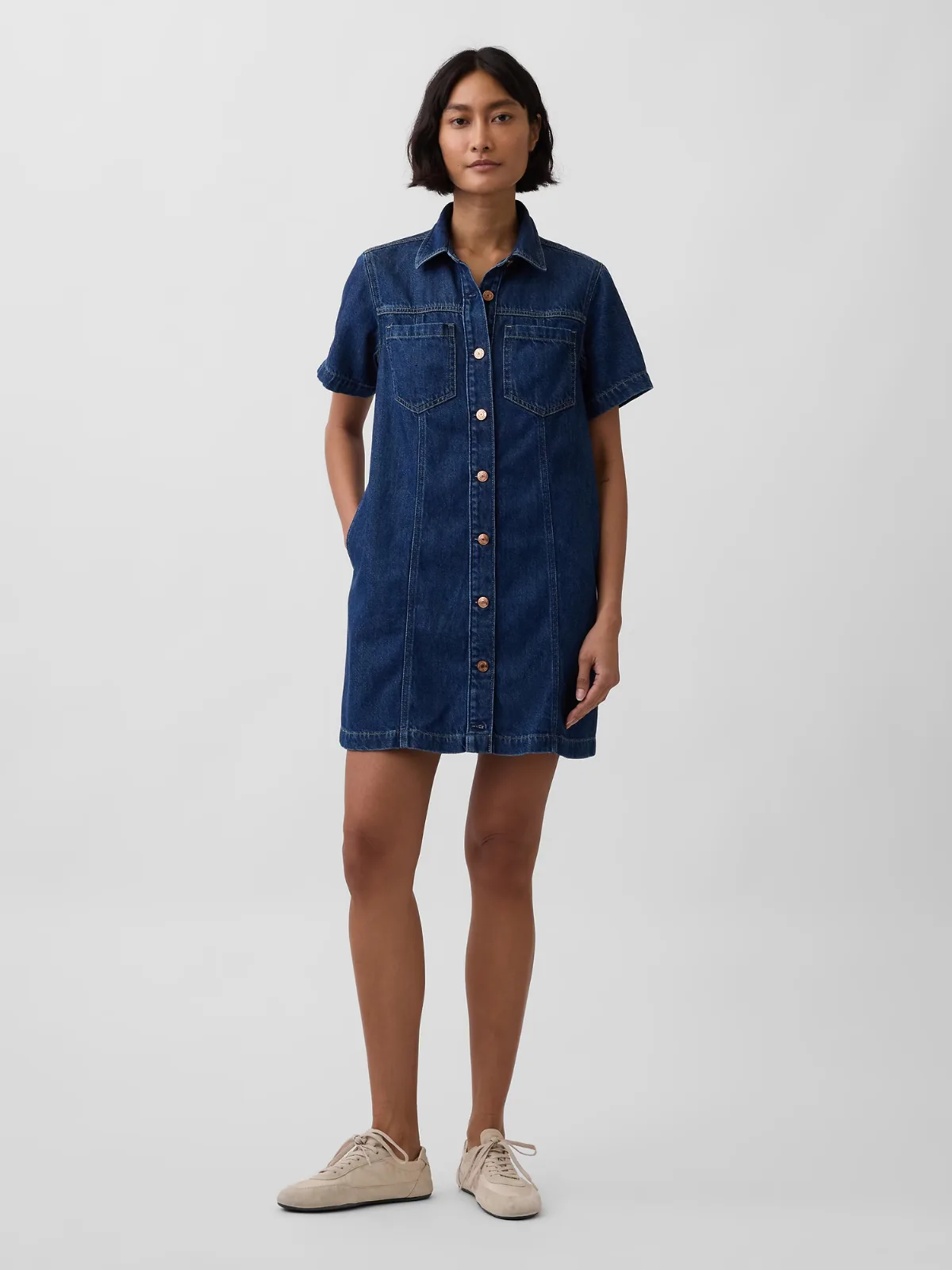 UltraSoft Denim Mini Shirtdress by Gap
