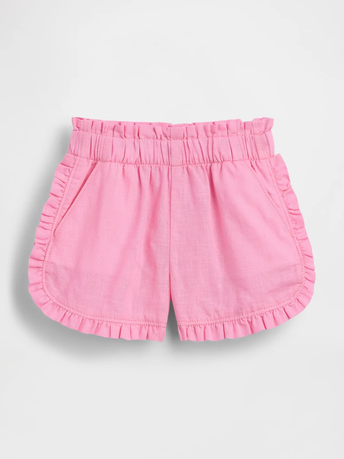 Linen-Cotton Ruffle Dolphin Shorts by Gap