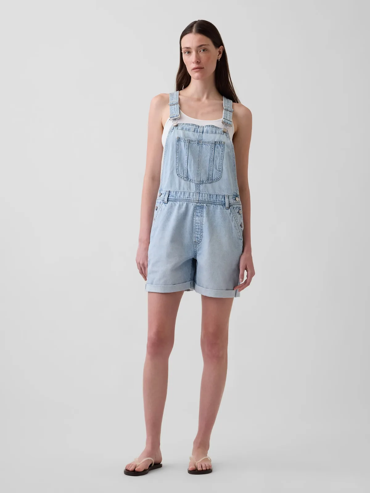 UltraSoft Denim Loose Shortalls by Gap