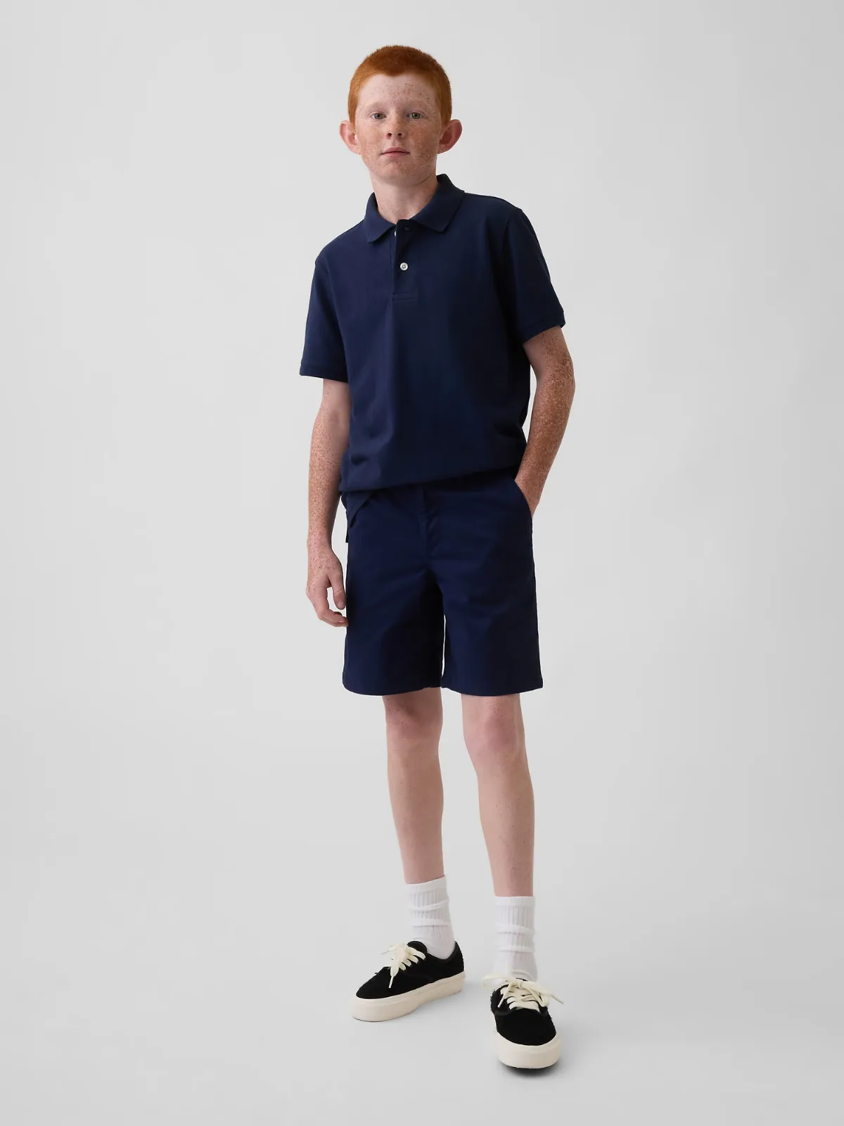 Uniform Stretch Relaxed Khaki Shorts by Gap