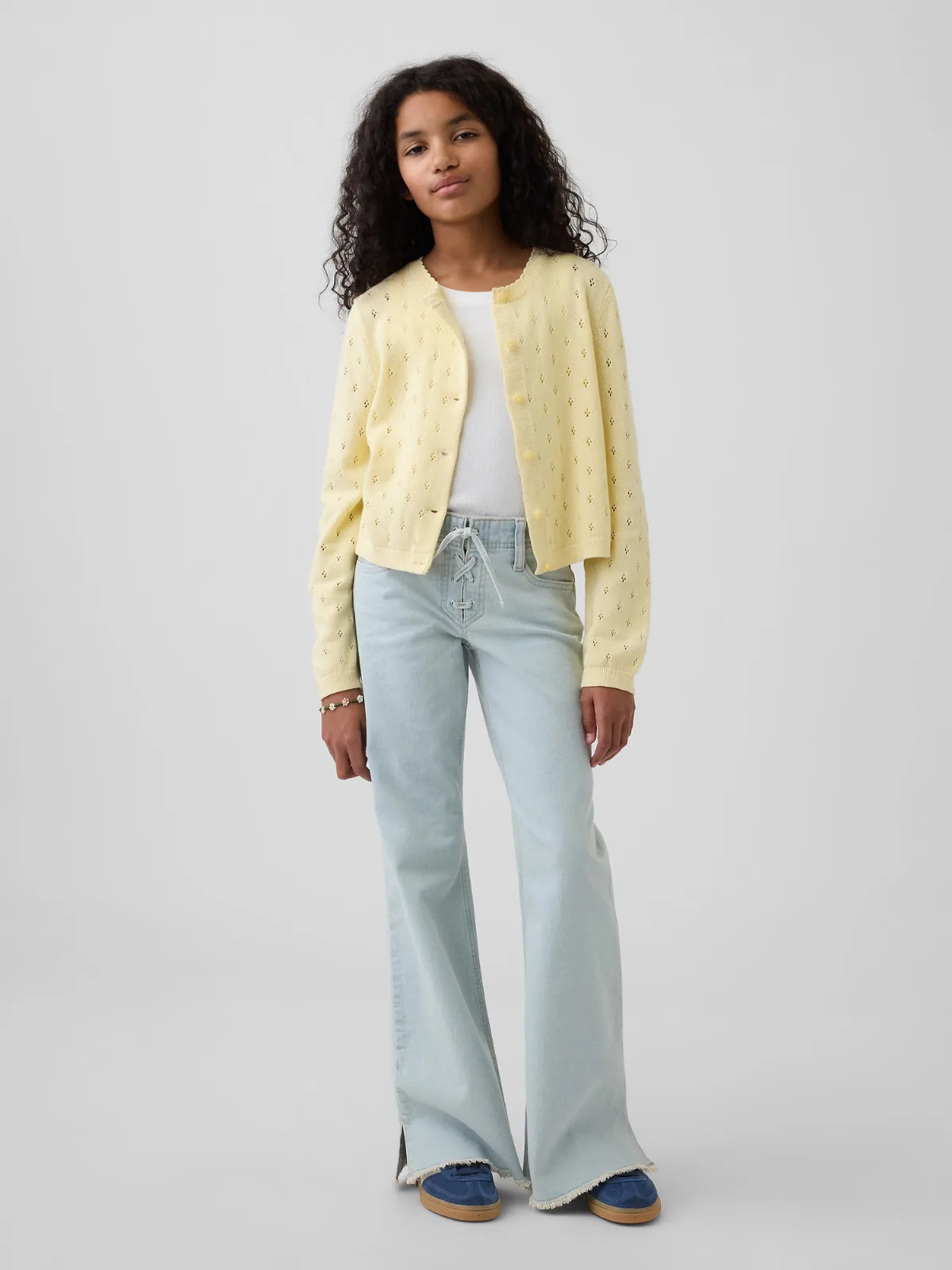 Low Rise Lace-Up Relaxed Flare Jeans by Gap