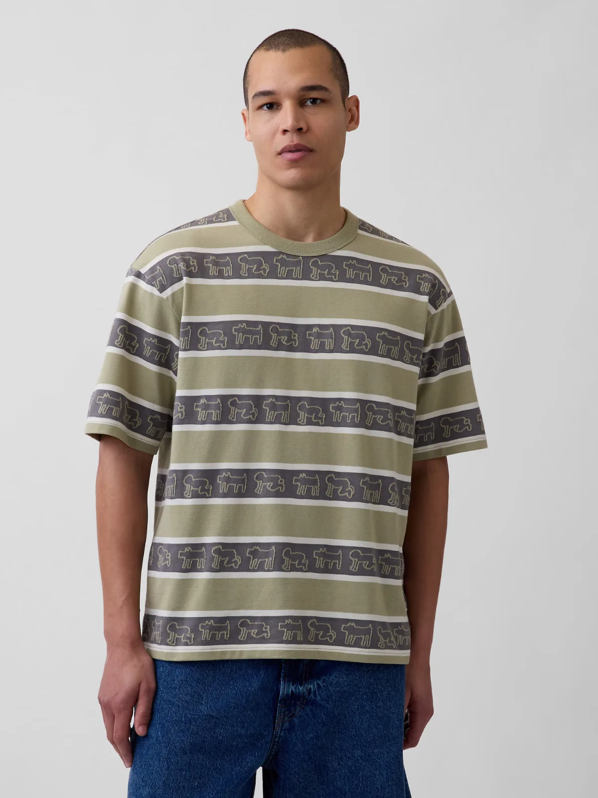 Keith Haring Oversized Stripe T-Shirt by Gap