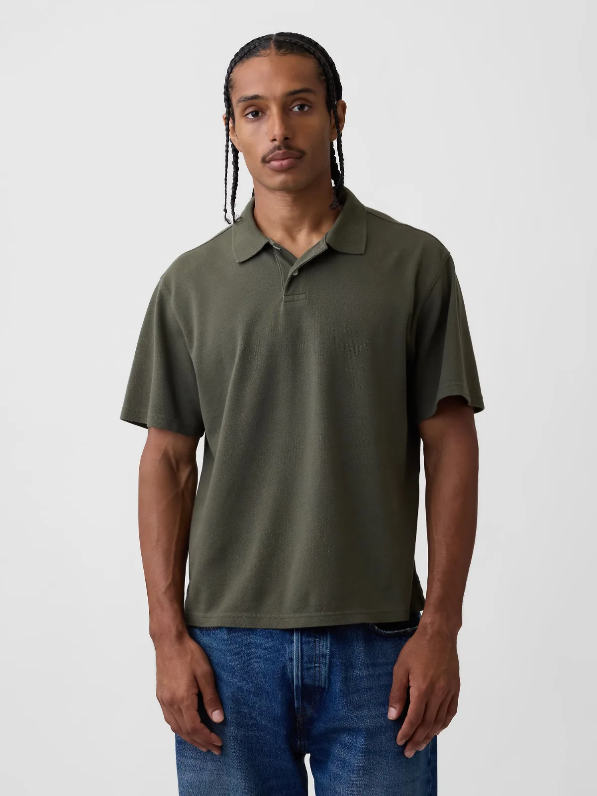 Relaxed Pique Polo Shirt by Gap