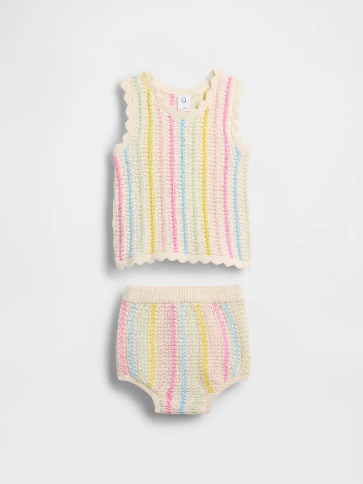 Baby Crochet Stripe Tank Outfit Set by Gap