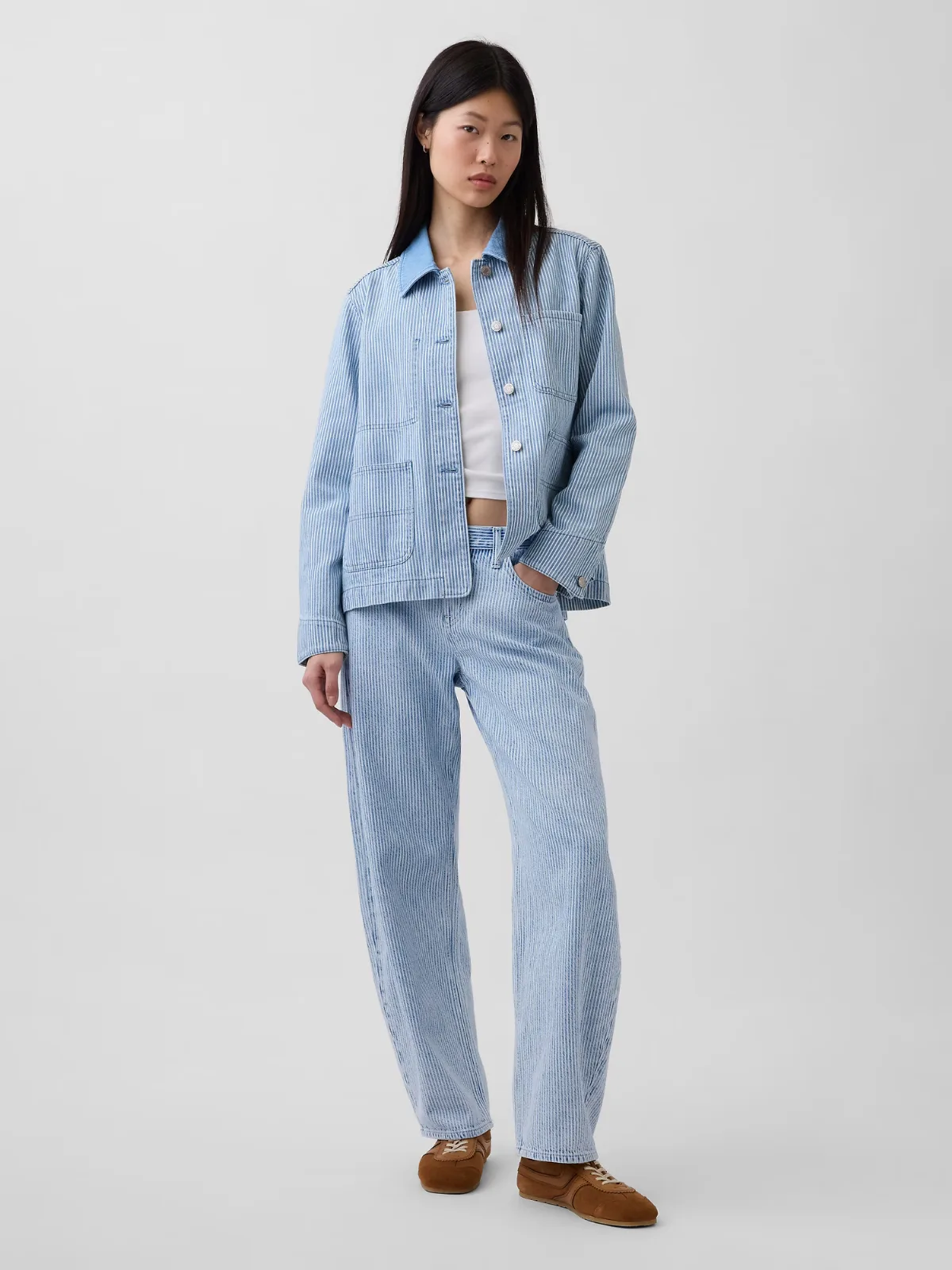 Low Rise UltraSoft Barrel Jeans by Gap