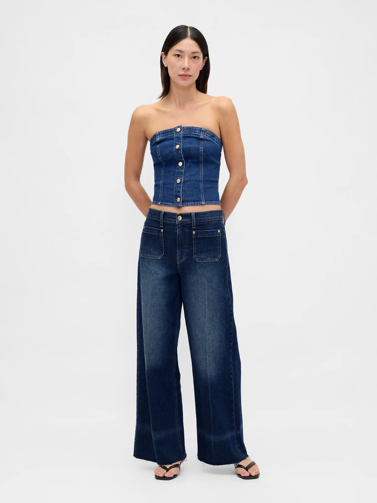High Rise Stride Wide-Leg Jeans by Gap
