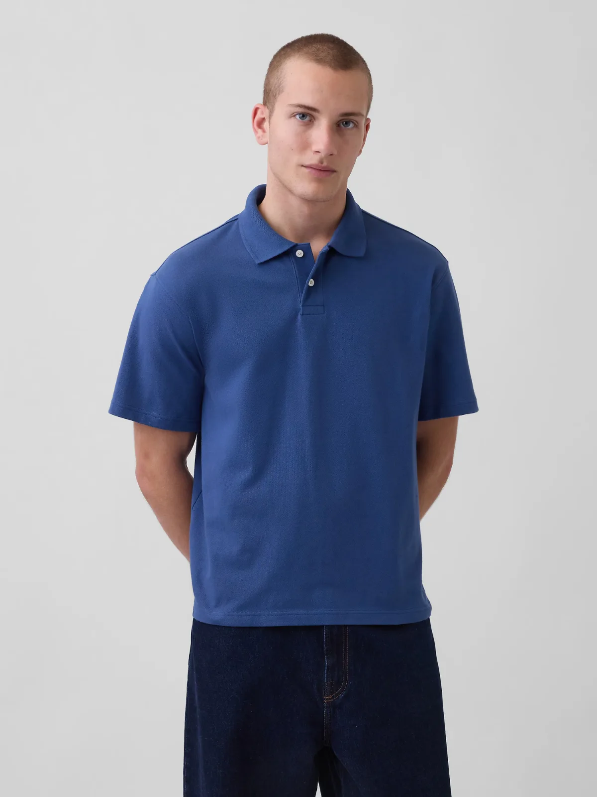 Relaxed Pique Polo Shirt by Gap