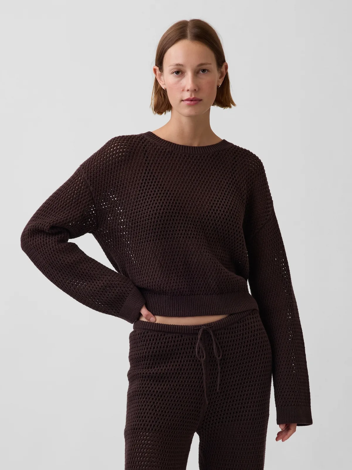 100% Cotton Crochet Relaxed Sweater by Gap