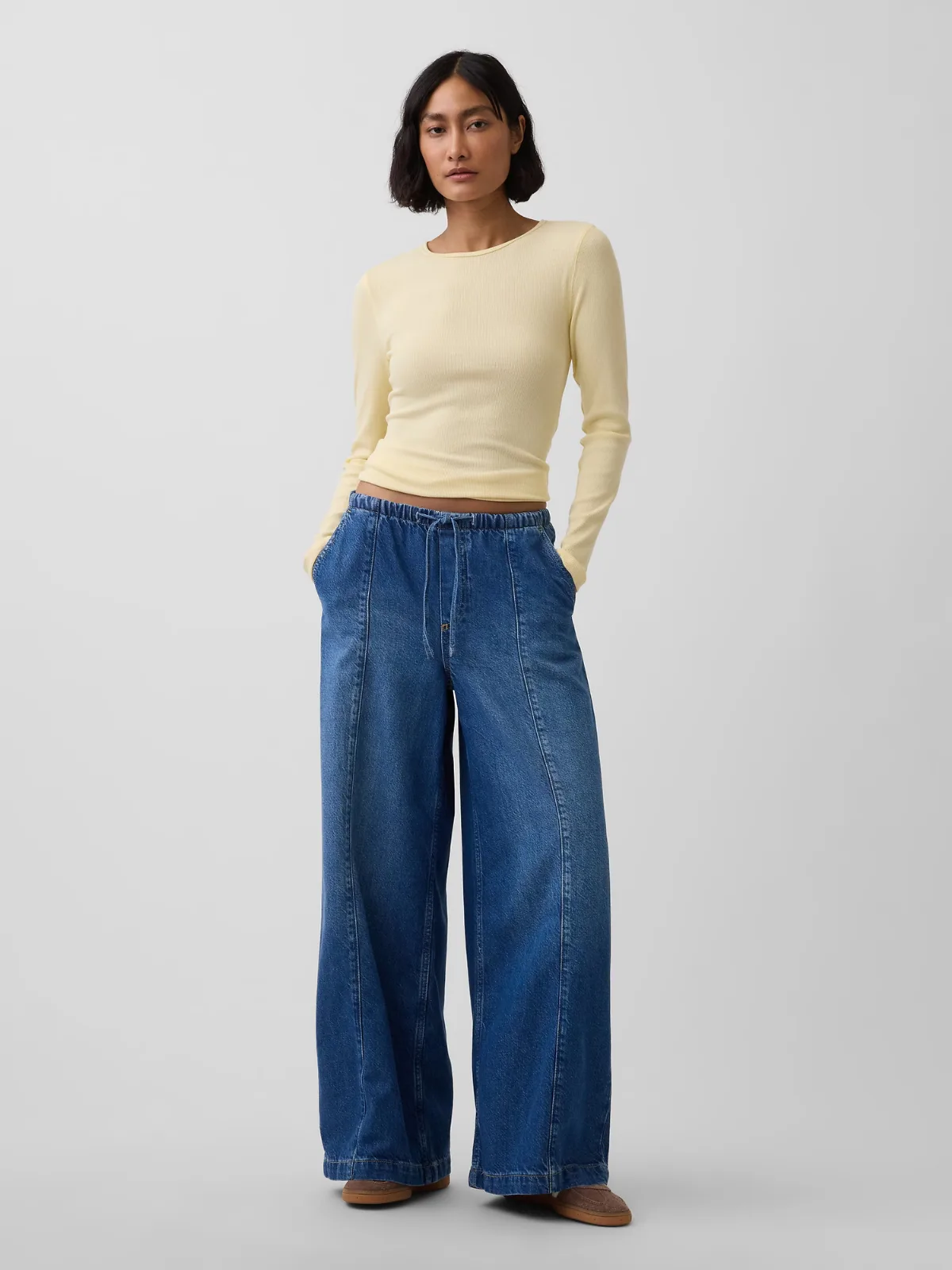 Mid Rise UltraSoft Easy Seamed Baggy Jeans by Gap