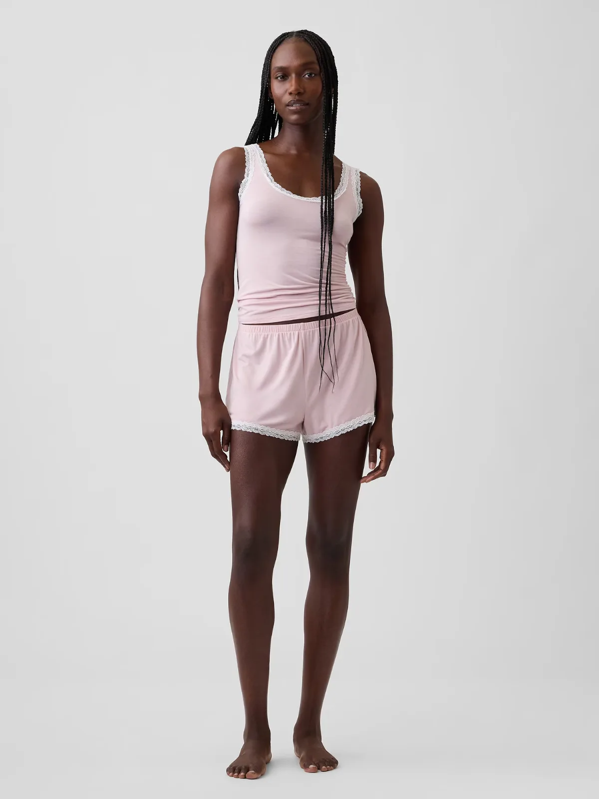 SoftMade Modal Lace-Trim PJ Shorts by Gap