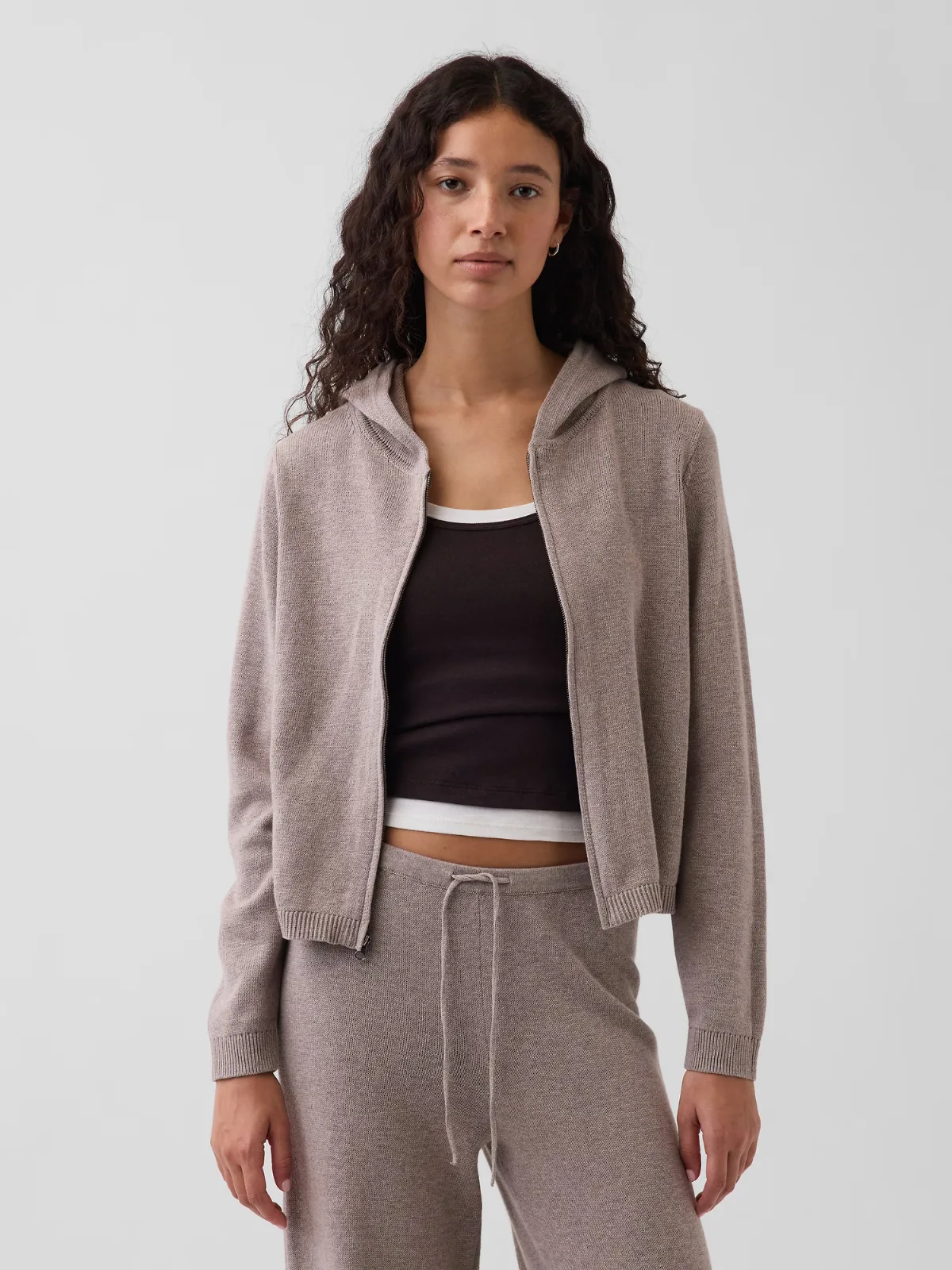 100% Cotton Relaxed Zip Sweater Hoodie by Gap