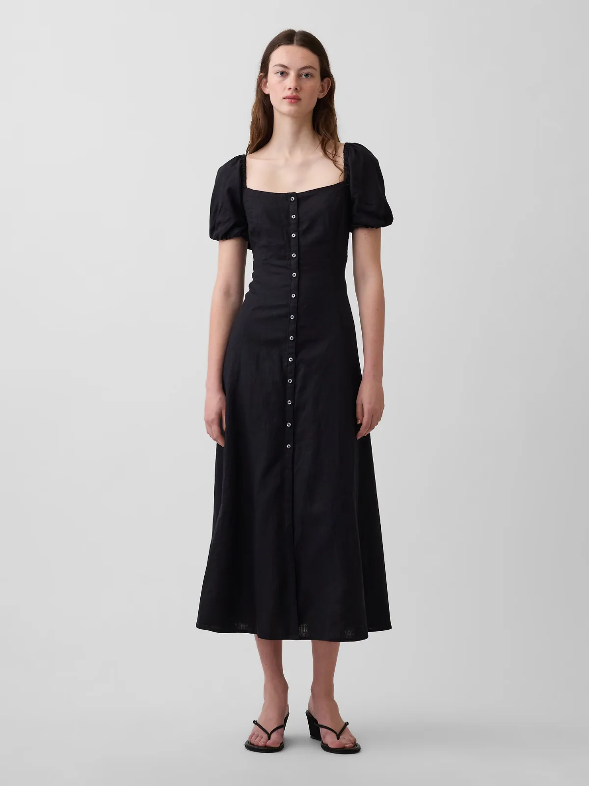Linen-Blend Empire Waist Maxi Dress by Gap