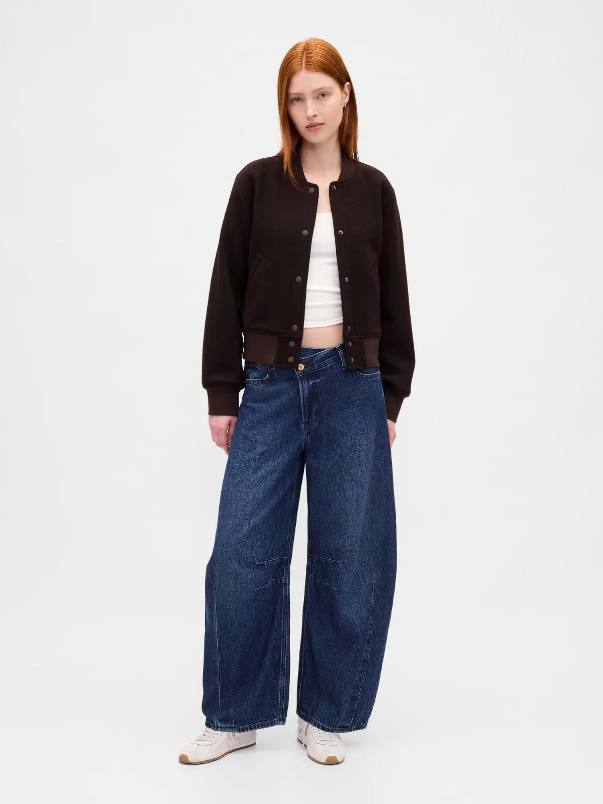 High Rise UltraSoft Crossover Horseshoe Jeans by Gap