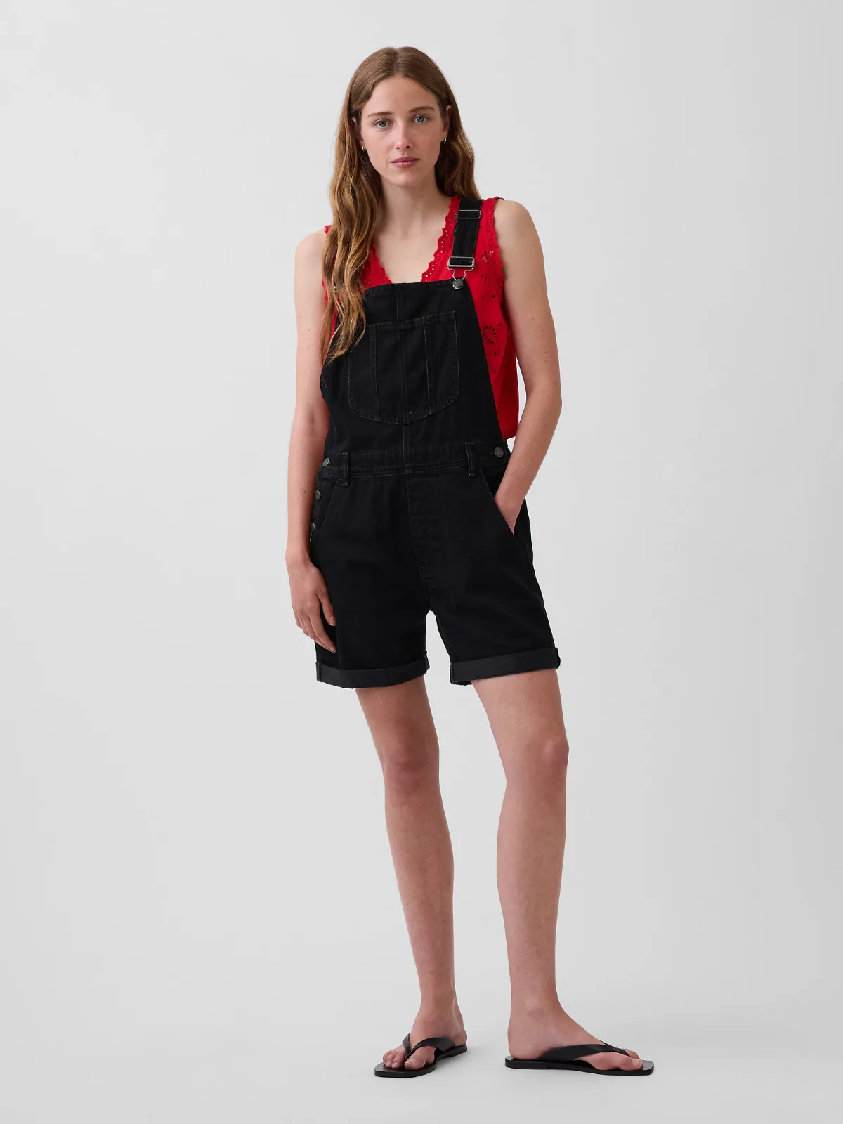 Loose Denim Shortalls by Gap