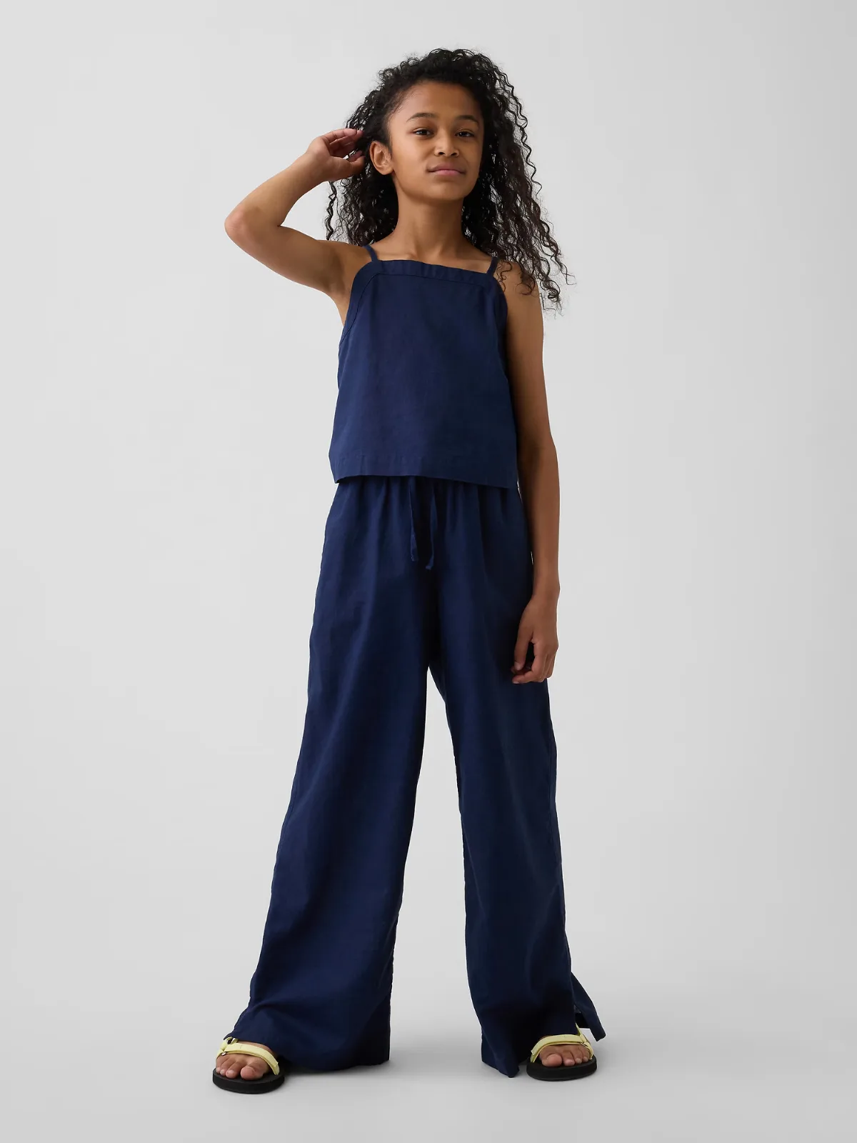 Linen-Cotton Easy Wide-Leg Pants by Gap