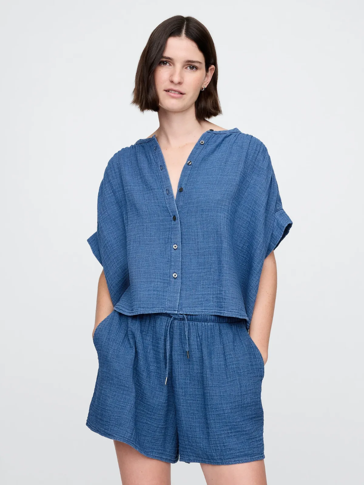 Cotton Gauze Denim Shirt by Gap