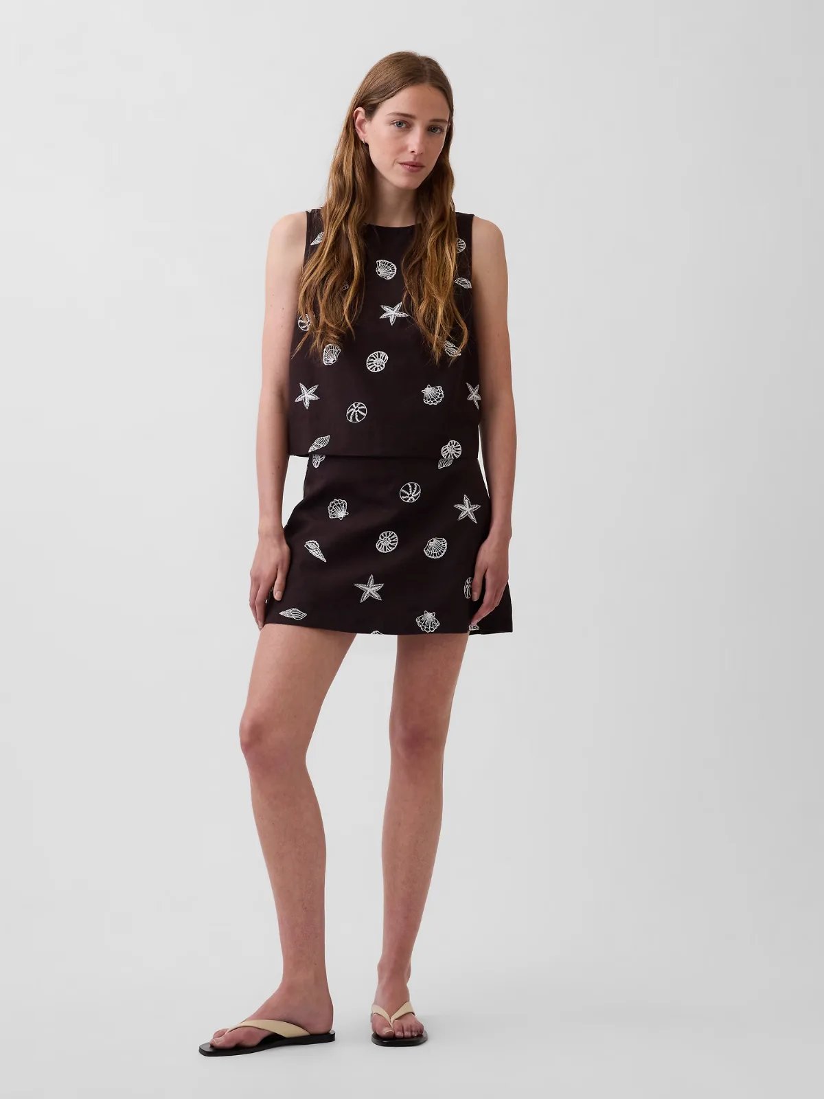 Linen-Blend Mini Skort by Gap