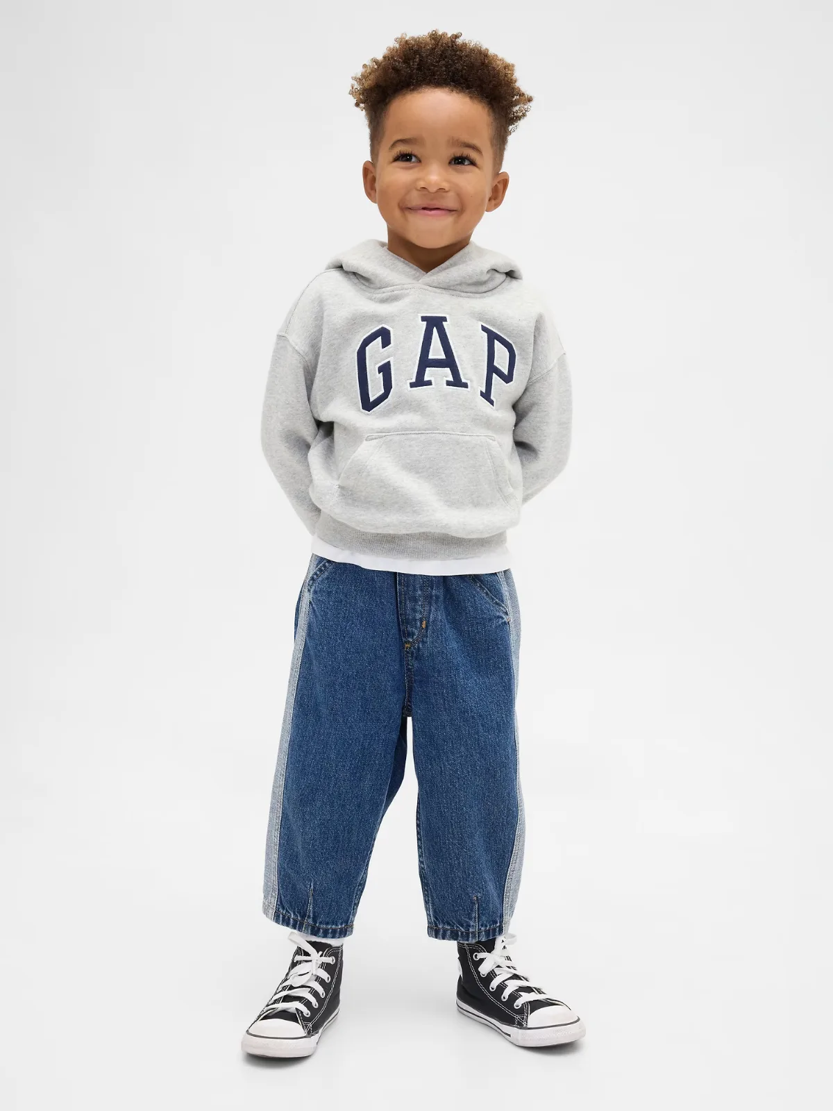 Two-Tone Pull-On Barrel Jeans by Gap