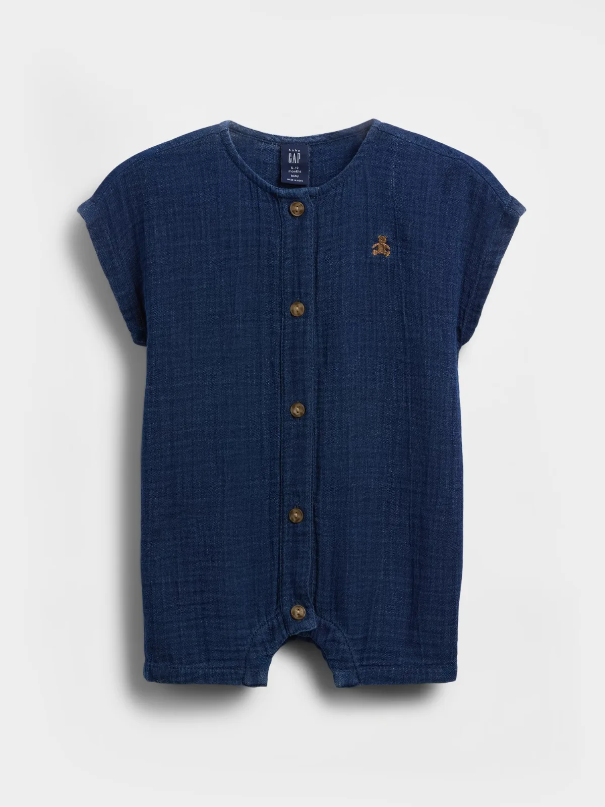 Cotton Gauze Denim Shorty One-Piece by Gap