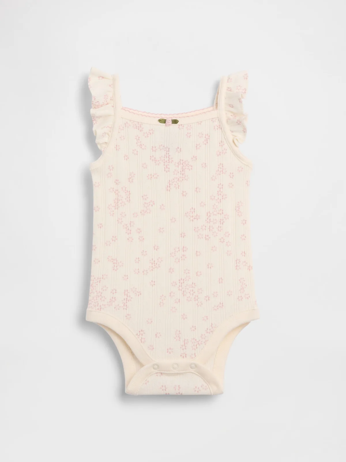 Pointelle Rib Floral Tank Bodysuit by Gap