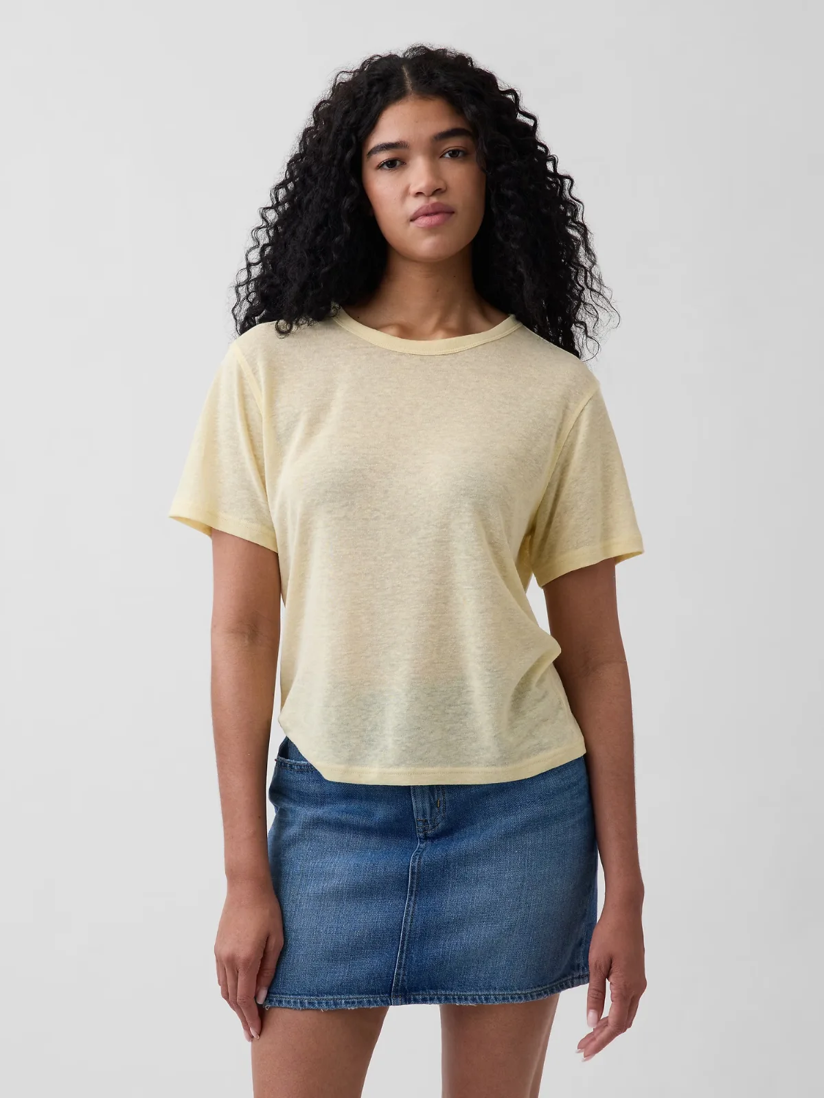 Linen-Blend Relaxed T-Shirt by Gap