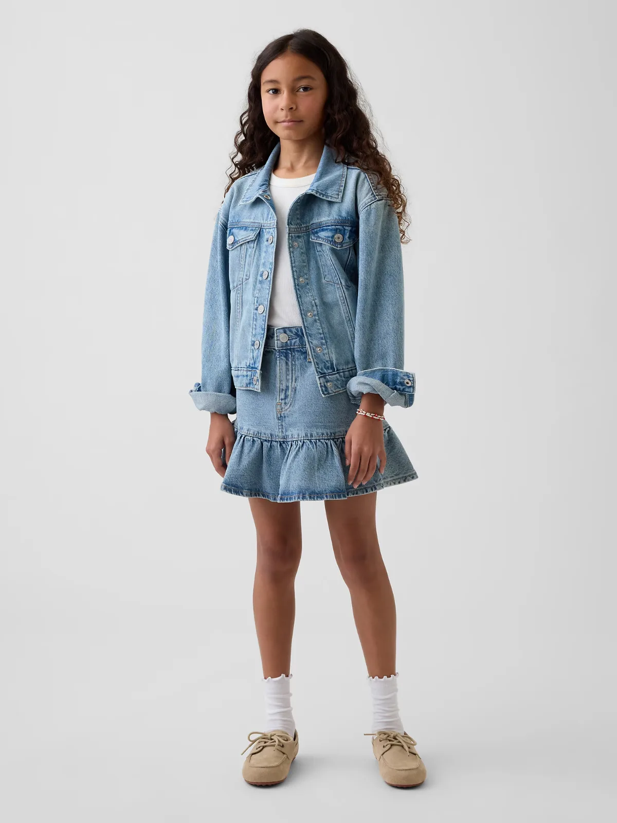 Denim Ruffle Skirt by Gap