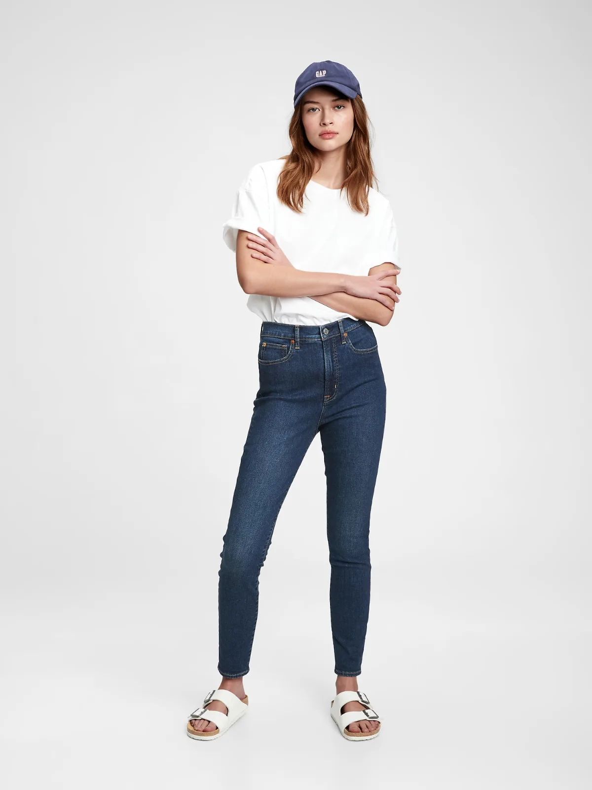 Sky High Rise True Skinny Jeans with Secret Smoothing Pockets by Gap