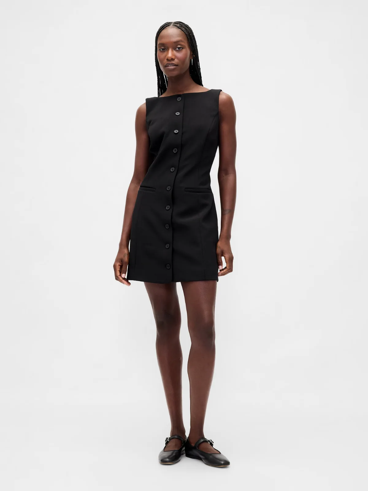BiStretch Button-Front Mini Dress by Gap