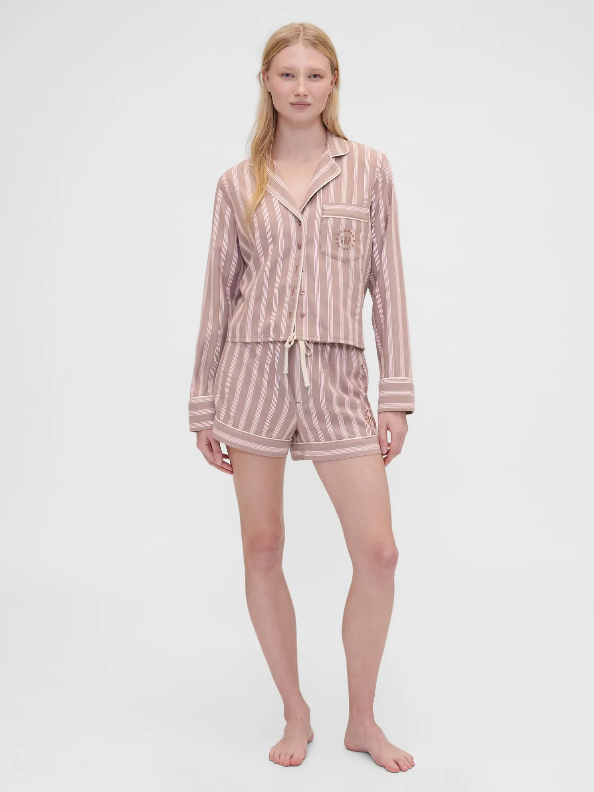 Summer Fridays Flannel Stripe PJ Boxer Shorts by Gap