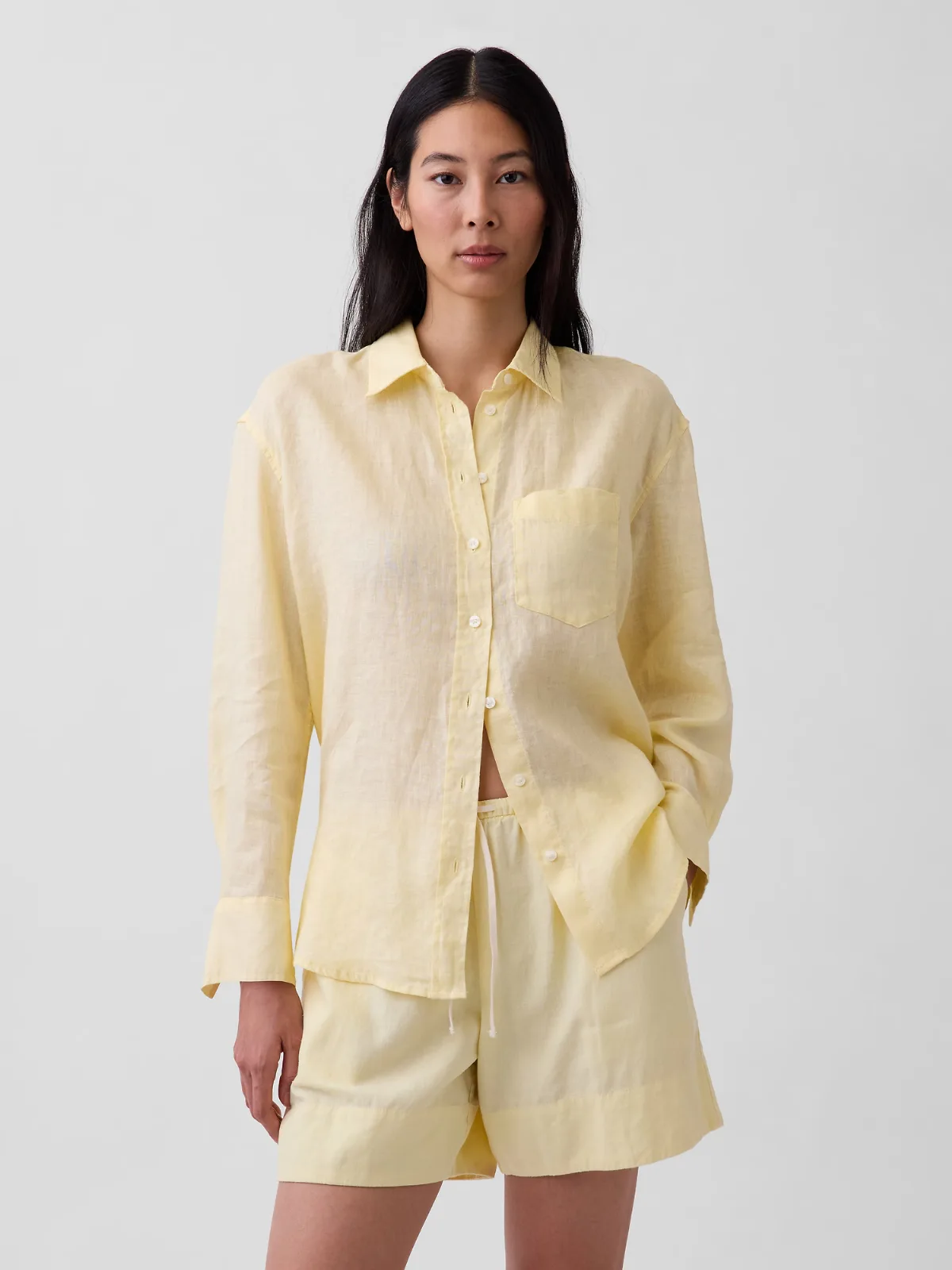 100% Linen Oversized Shirt by Gap