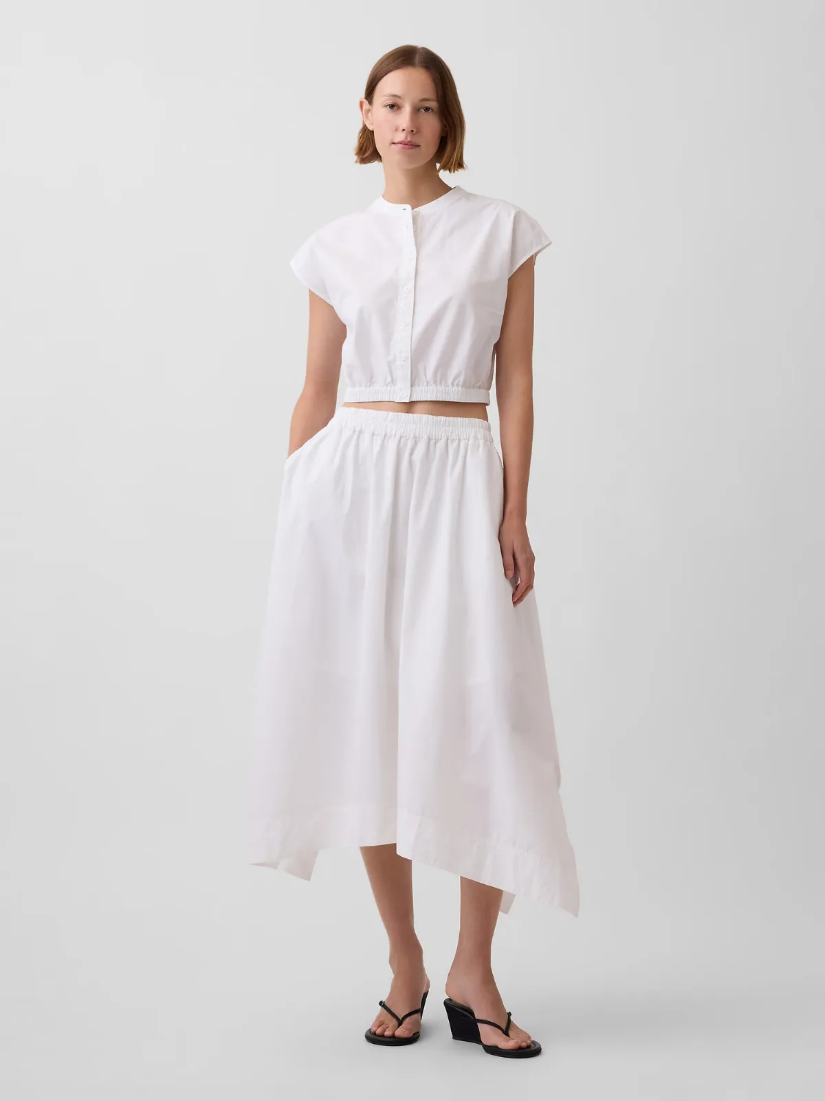 Poplin Midi Handkerchief Skirt by Gap