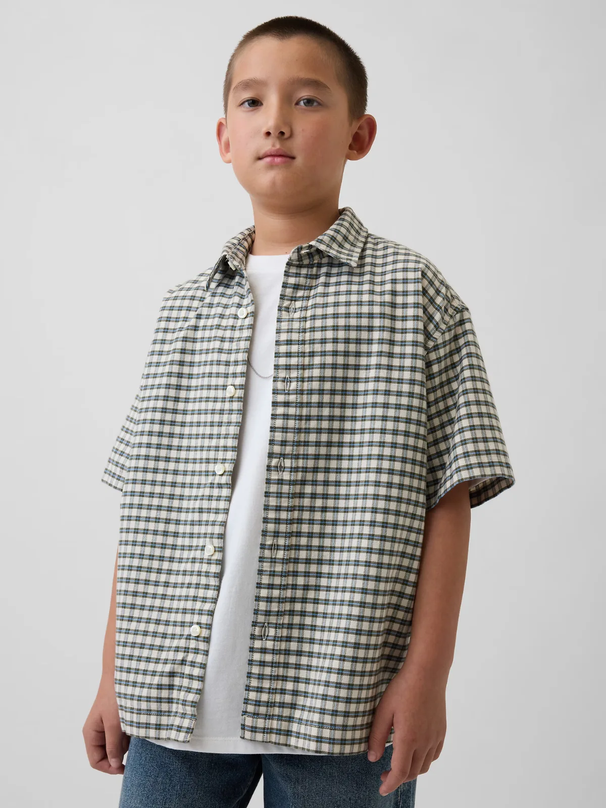 Relaxed Plaid Oxford Shirt by Gap