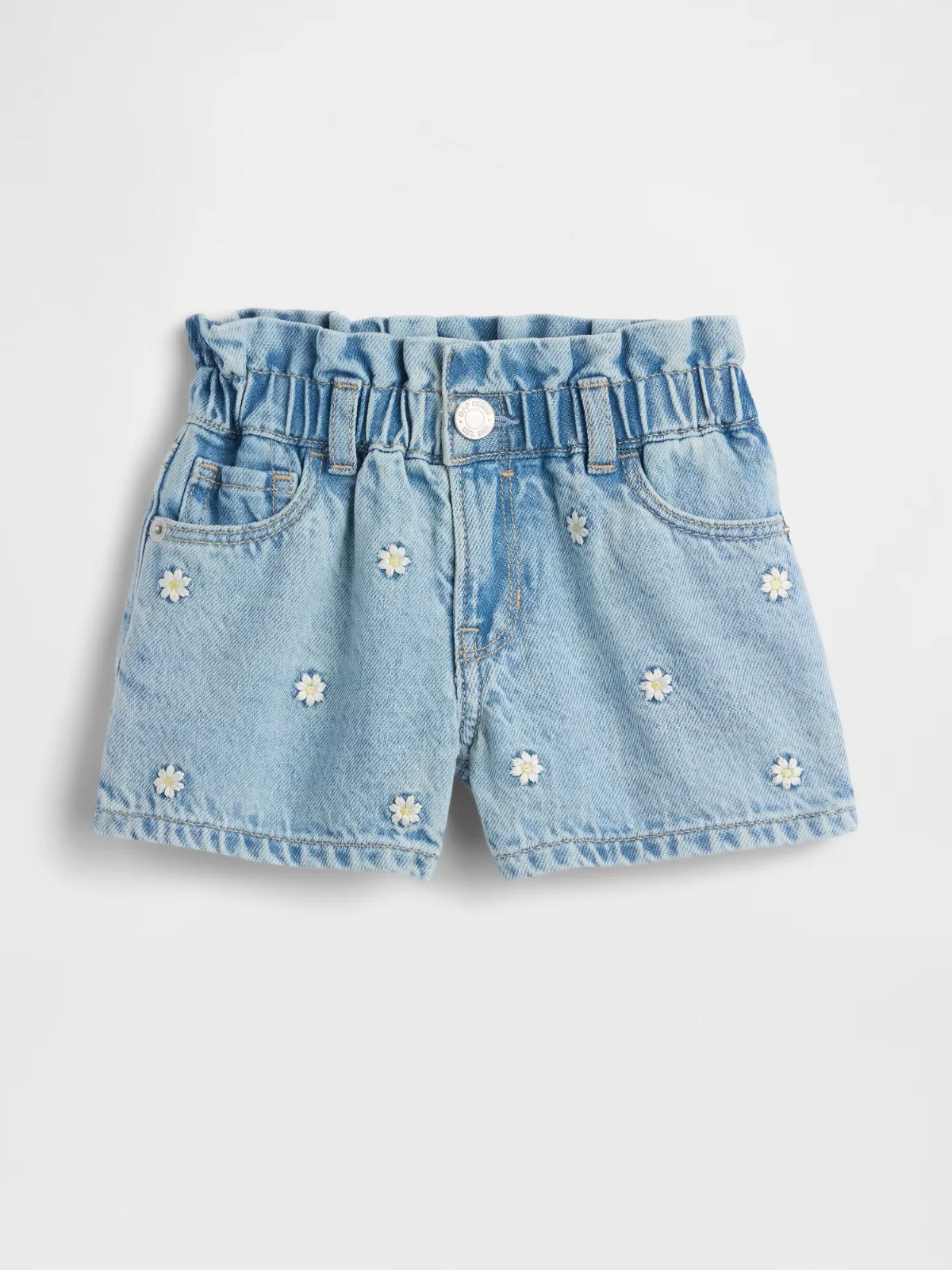 Embroidered Denim Stride Shorts by Gap